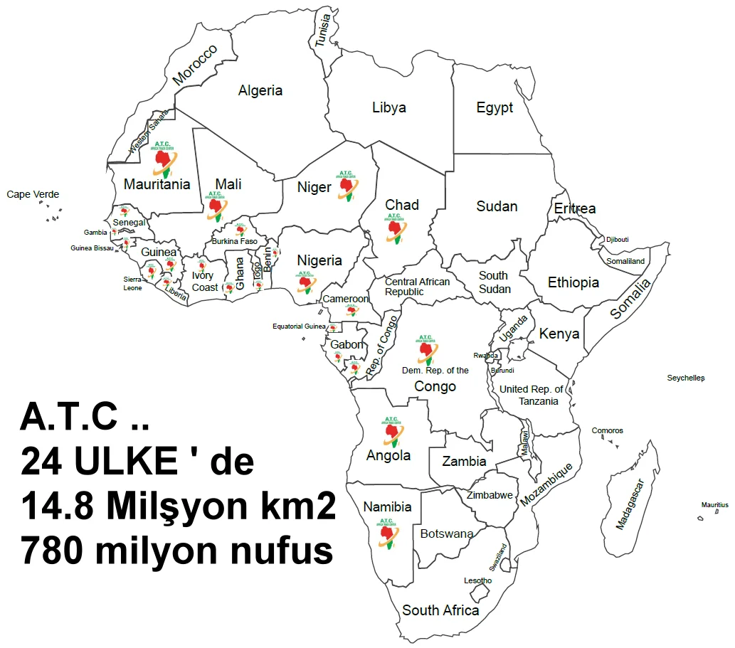 ATC 24 Afrika Ülkesi Ağı Haritası